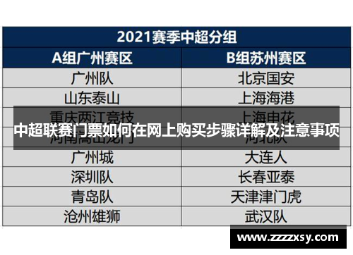 中超联赛门票如何在网上购买步骤详解及注意事项